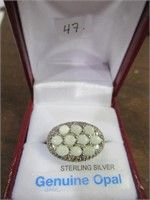 (47) Sterling Silver Opal Ring EST VALUE $300