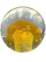 Vintage Controlled Bubble Glass Paperweight