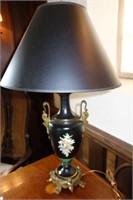 PAIR NEO CLASSICAL STYLE LAMPS HAND PAINTED