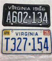 1966 and 1976 Virginia plates