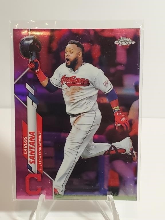 2020 Topps Chrome Pink Refractor Carlos Santana