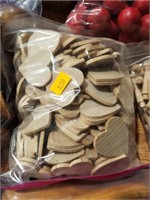 Bag of wooden hearts