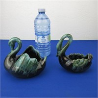 2 Blue Mountain Pottery Swans