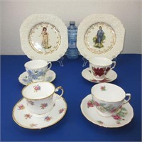 3 Royal Vale Teacups & Saucers, 1 Elizabethan &