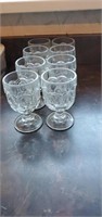 6 pattern glass cordial glasses