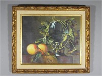 Still Life Painting of Peaches Done in Hong Kong