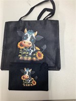 Cute cow bag with matching wristlet