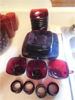 Square Red Dishes, 26pcs