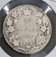 1905 Canadian Sterling Silver 50-Cent Half Dollar