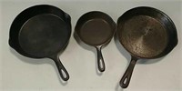 Griswold and Wagner cast iron frying pans
