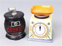 "Scale" & "Potbelly Stove" Cookie Jars