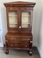 Farmhouse China Cabinet w Chicken Wire Doors