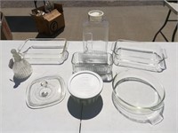 (8) Pyrex & Clear Glass Pieces