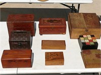 (9) Various Wooden Boxes,