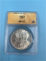 1886 Morgan silver dollar MS62 by ANACS