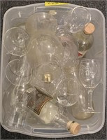 Tote Of Clear Glass Pieces