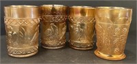 Imperial Glass Marigold Tumblers, 3” x 4”