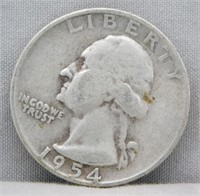 1954-D Washington Silver Quarter.