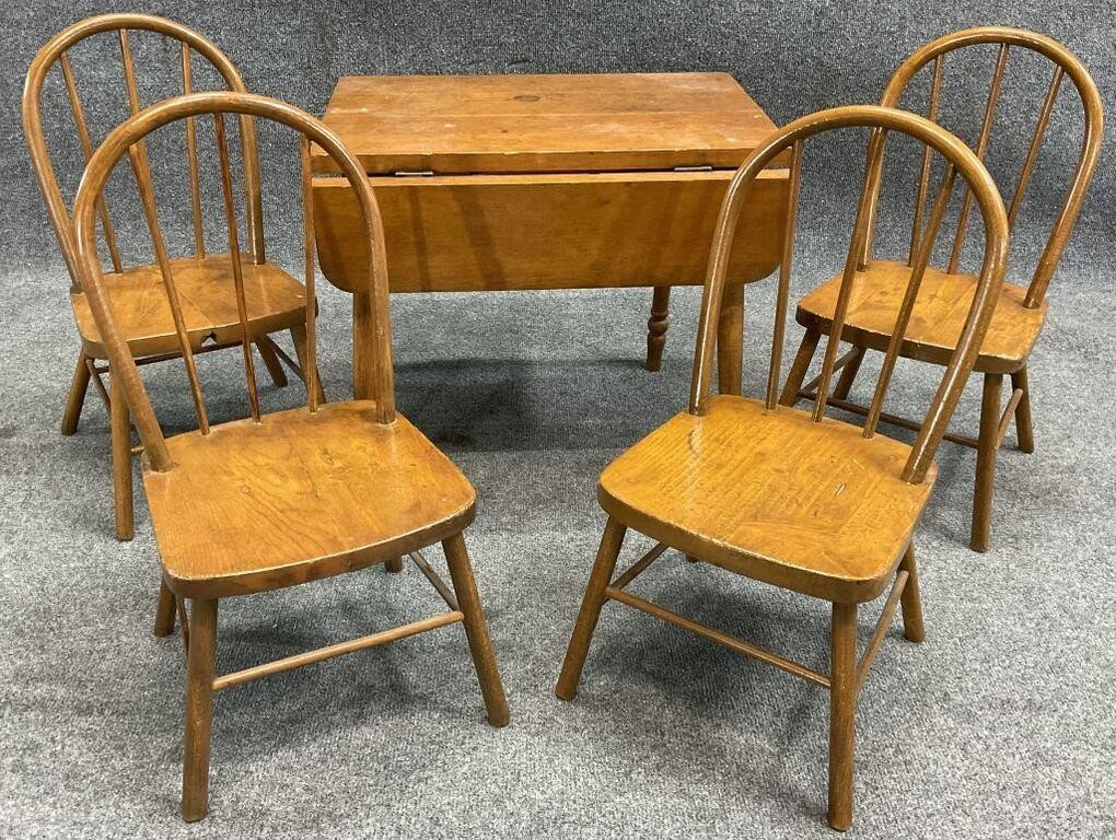 Child's Drop Leaf Table & 4 Chairs