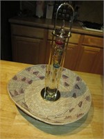 12.5" Coil SW Style Bowl & 13" Galileo Thermometer