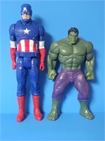 THE HULK AND CAPTAIN AMERICA FIGURINES