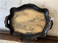 SERVING TRAY 22" X 18" COUNTRYSIDE SCENE