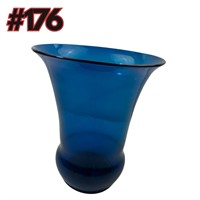 Vintage Dark Blue Glaze Bud Vase