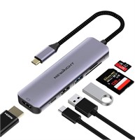6 IN 1 USB C HDMI MULTIPORT ADAPTER W 100W POWER