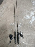 2 small fishing poles