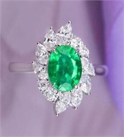 1.8ct Natural Emerald Ring 18K Gold
