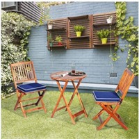 Patio Folding Wooden Bistro Set