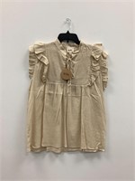 $30  BiBi beige ruffle blouse size XL