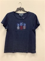 $33  Karen Scott Patriotic Pineapple Tee size XL