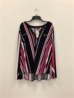 $75  INC womens stripe zip blouse 3XL