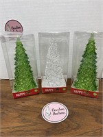 3 Lighted Christmas Trees NEW