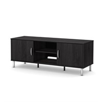 South Shore TV stand with Center doors, black,