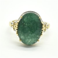 Gold plated Sil Emerald (13.35ct) Ring