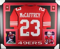 Autographed Christian McCaffrey Framed Jersey