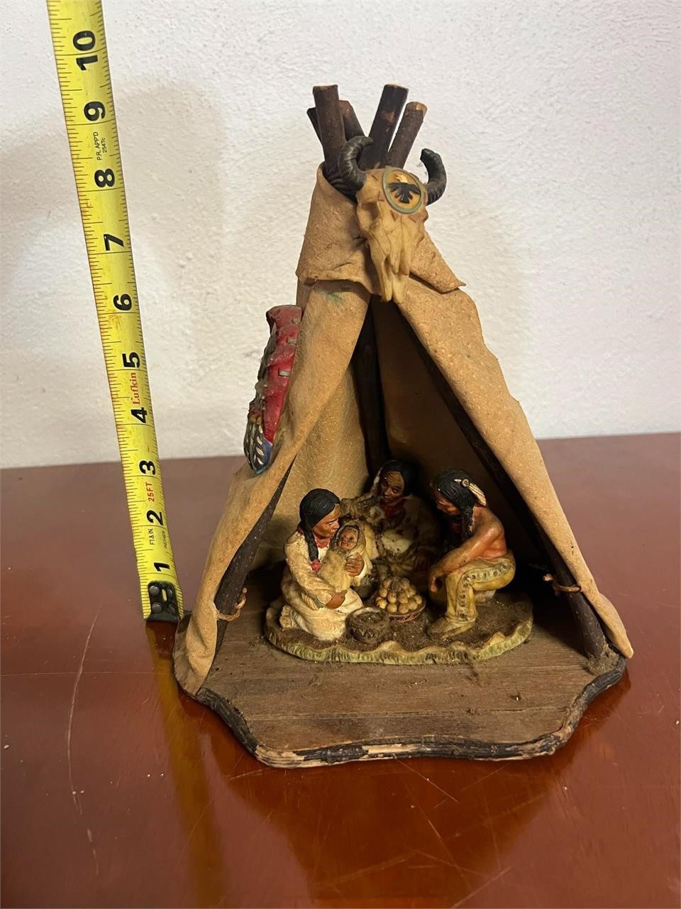 INDIANS IN TEEPEE STATUE OR DECOR