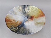 Abstract Pattern Metallic Glass Bowl