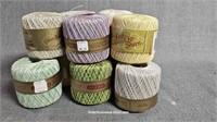 Knit Cro Sheen Yarn Skeins New Old Stock lot of 11