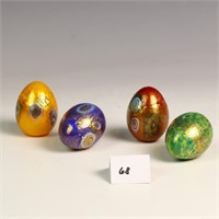 Four Murano art glass eggs Italy