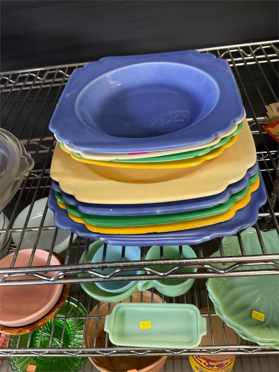 Vintage Colored Dishes Lot