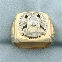 Diamond Mason 32nd Degree Scottish Rite Ring in 14