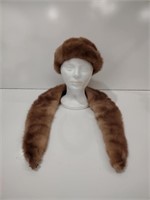 Irene of NY Genuine Fur Stole and Hat