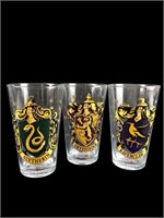 (3) Harry Potter Hogwarts Crests Drinking Glasses