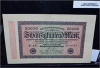 1923 German 20000 Reischsmark