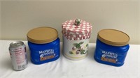 Ceramic Canister Sealed Maxwell House coffee x 2