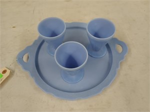 4 Pc serving tray and glasses