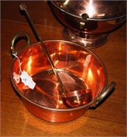 copper covered tureen w/ladle